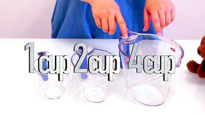 三件組裡三種不同容量的量杯