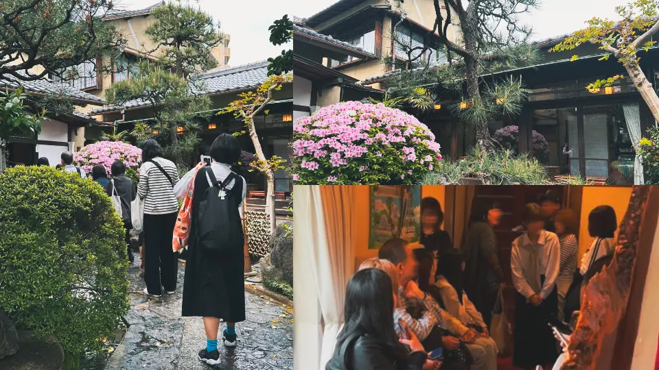 預約時間到，跟著隊伍排隊進入