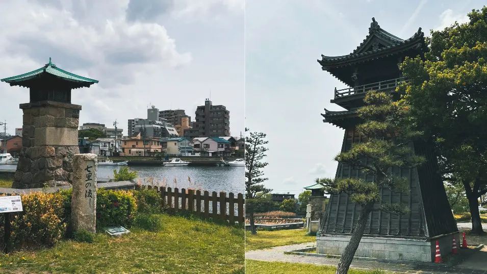 渡船口「七里の渡し」，是整條東海道中規模最大的宿場町之一