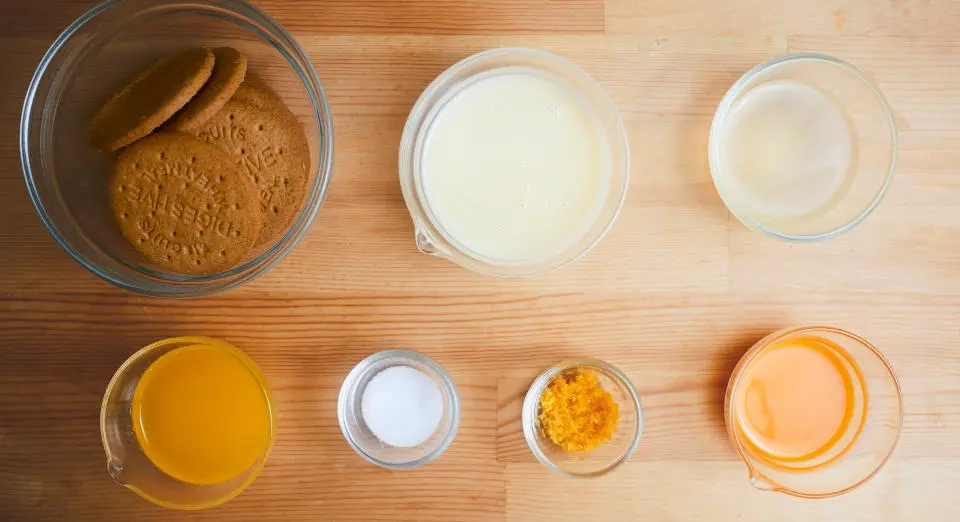 製作美式檸檬派所需的食材