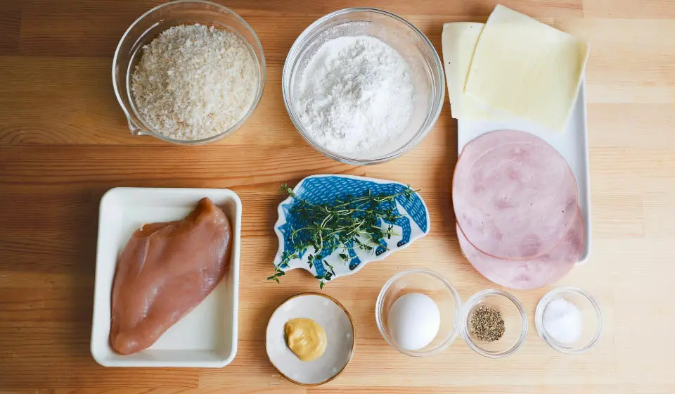 製作法式藍帶雞排所需的食材